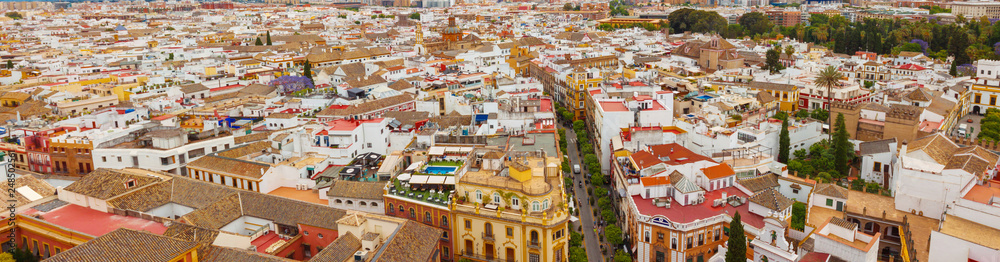 Panorama of the city of Seville, Spain