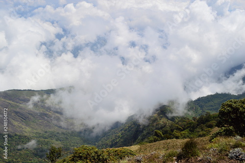 clouds over mountains