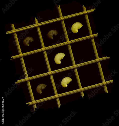 Pasta. Juego 3 en raya.