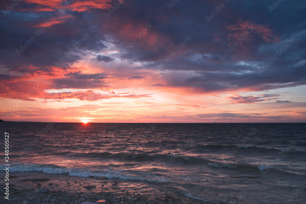 Sunset on the sea