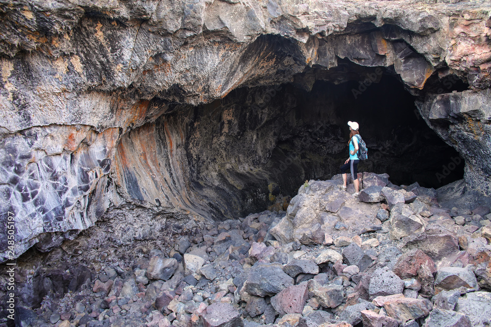 Indian Tunnel Cave in Craters of the Moon National Monument, Idaho, USA