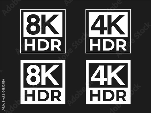 8K and 4K HDR Logo Set