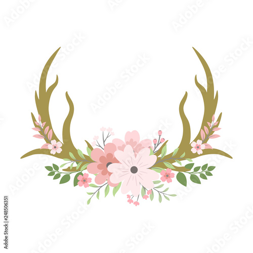 Deer antlers floral