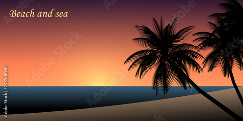 Fototapeta Naklejka Na Ścianę i Meble -  tropical sunset on the beach