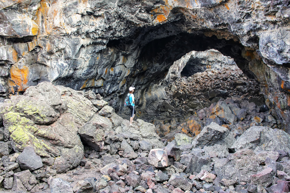 Indian Tunnel Cave in Craters of the Moon National Monument, Idaho, USA