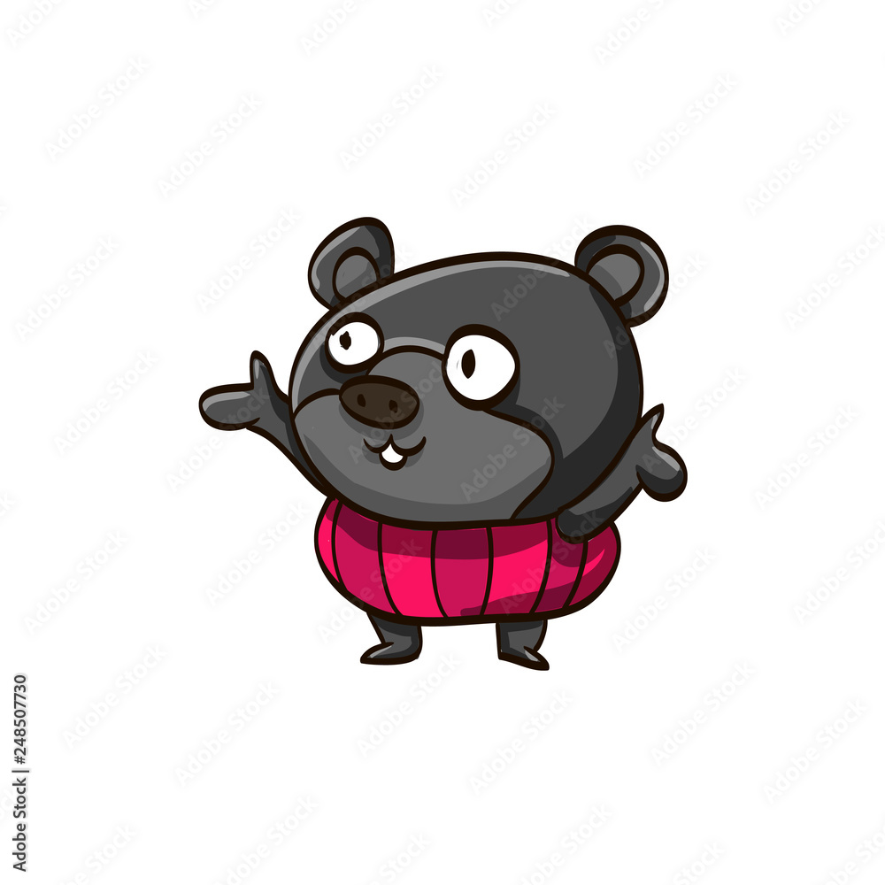 bear in shorts cartoon colorful funny animal