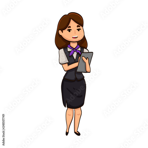 cartoon girl professional specialist administrator