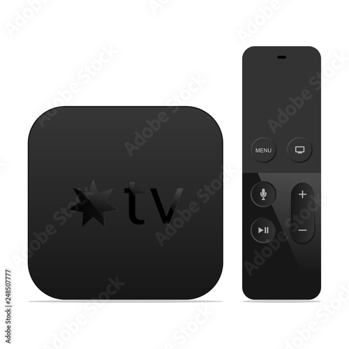 Smart tv set, modern digital tv device vector illustration, isolated on white