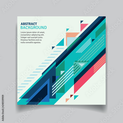 Vector printed cover template with abstract colorful shapes background