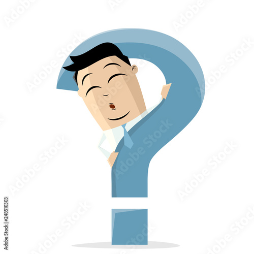 asian businessman behind big question mark