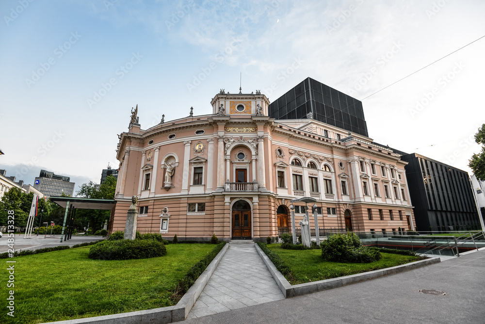 Building of slovenian national opera and ballet theatrein Ljubljana, Slovenia