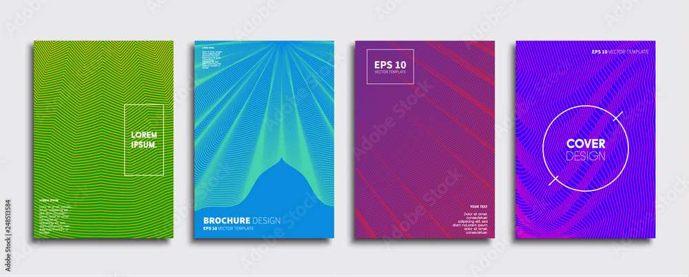 Fototapeta premium Vector cover designs. Future Poster template. Smartphone modern background set.