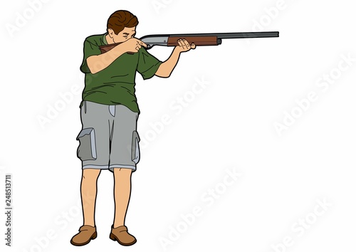 Man with shotgun