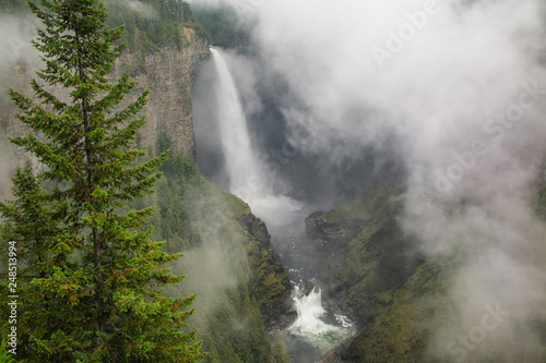 Helmcken Falls with fog, Wells Gray Provincial Park, British Columbia, Canada