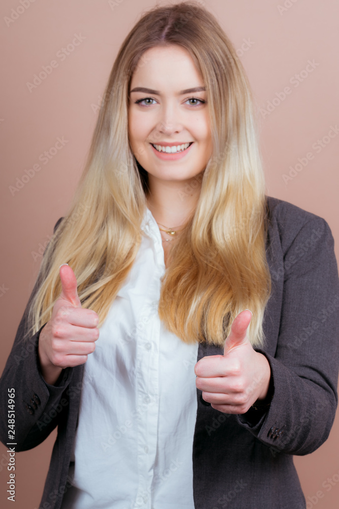 a successful business girl in a office