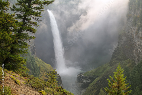 Helmcken Falls with fog  Wells Gray Provincial Park  British Columbia  Canada