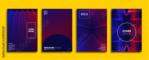 Vector cover designs. Future Poster template. Smartphone modern background set.