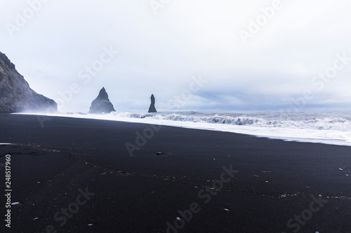 Paisaje en la playa en Islandia
