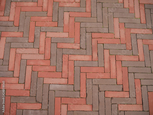 
the stone blocks are red and gray