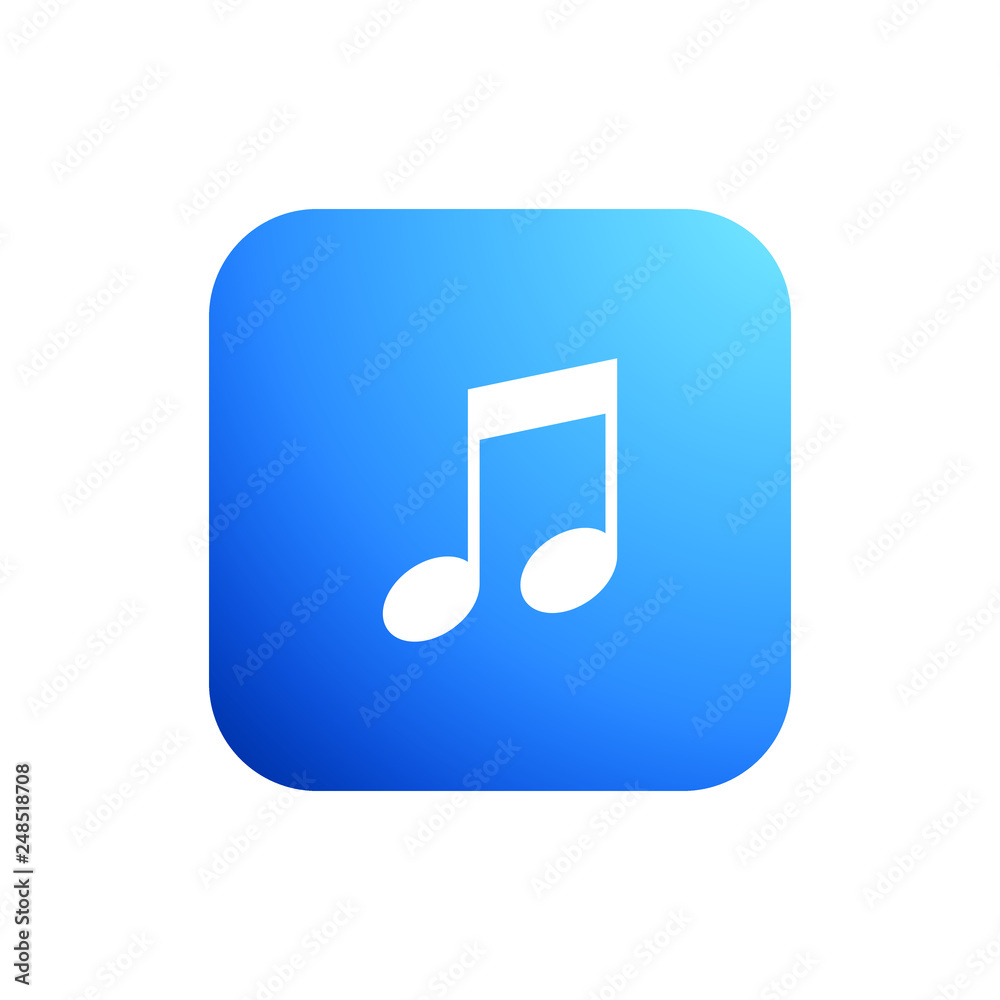 Modern Music Note Icon Button Logo Modern Music Note Icon Button Logo