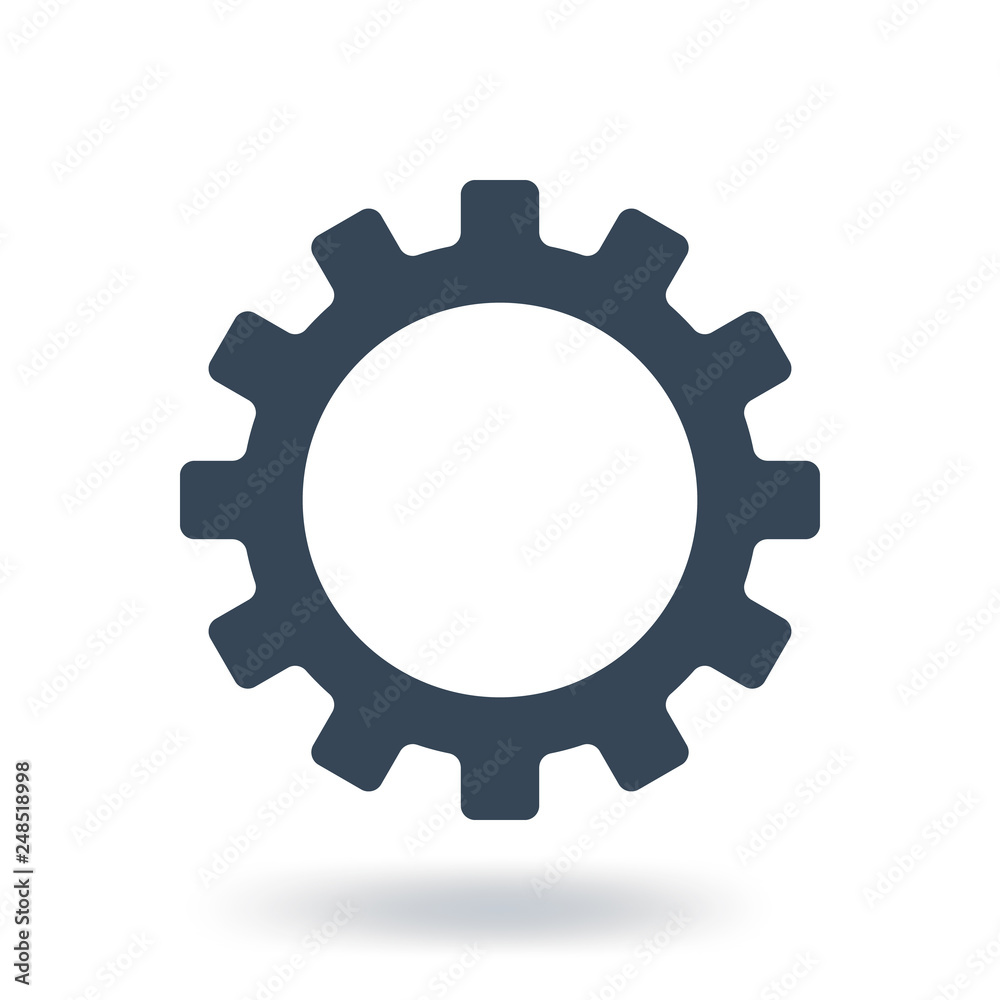 Vettoriale Stock Fill Gear Icon. Settings symbol. Flat style. Vector  illustration isolated on white background. | Adobe Stock