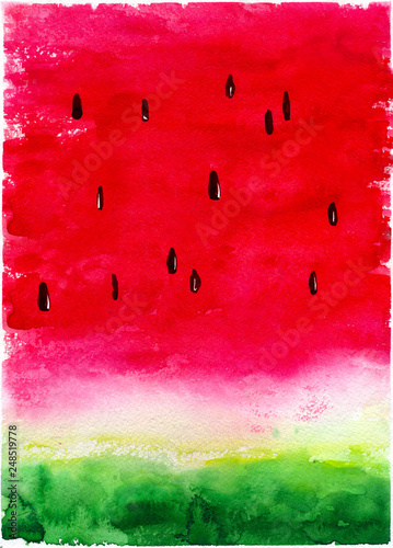 Delicious watermelon watercolor background