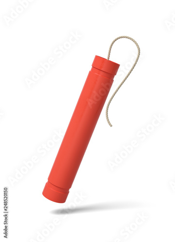 Obraz na plátně 3d rendering of one red TNT dynamite stick isolated on white background