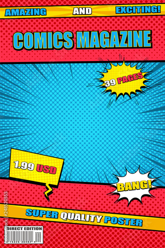 Bright comics magazine template