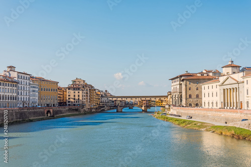 Ponte Vecchio bridge sunny day in Florence, Italy