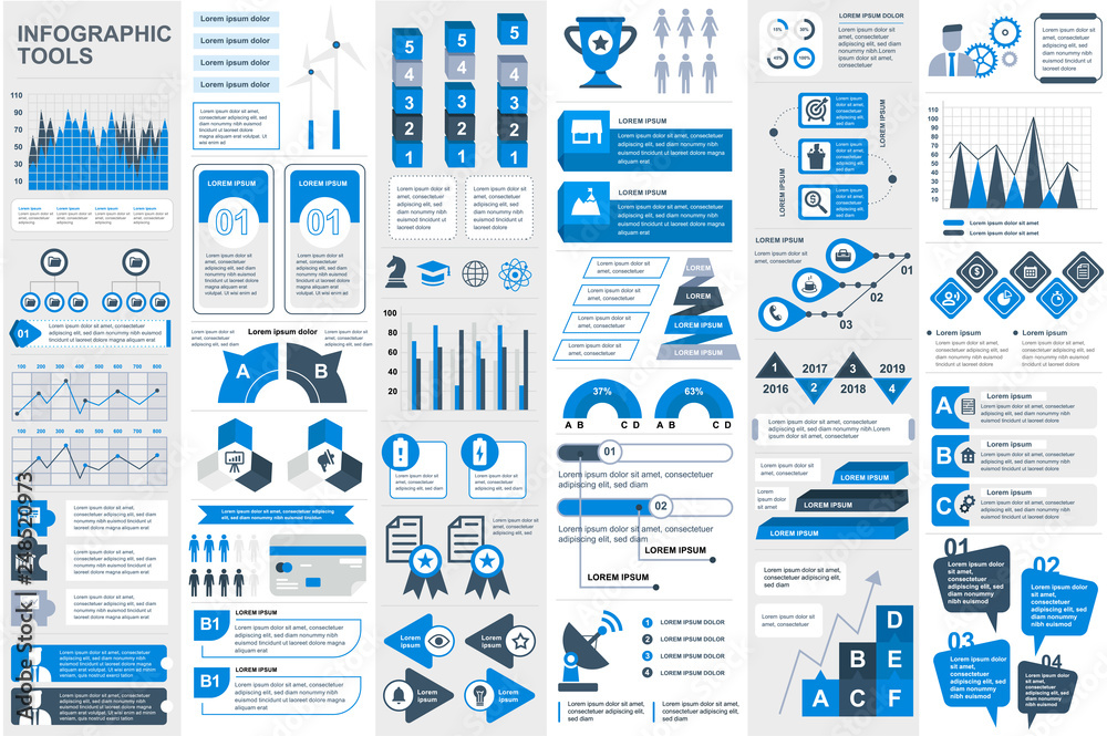 Infographic elements data visualization vector design template. Can be ...