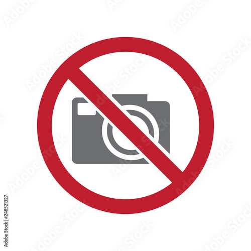 No camera allowed sign on white background for graphic and web design, Modern simple vector sign. Internet concept. Trendy symbol for website design web button or mobile app