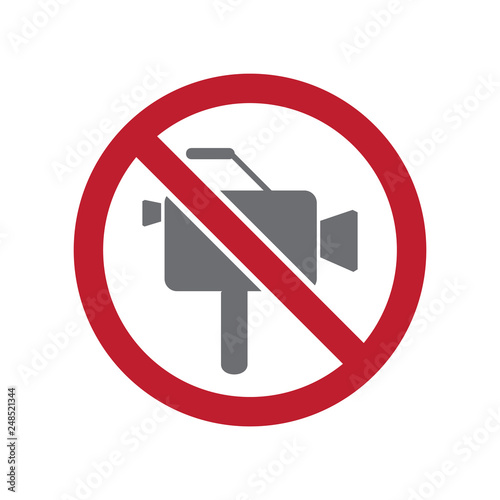 No camera allowed sign on white background for graphic and web design, Modern simple vector sign. Internet concept. Trendy symbol for website design web button or mobile app