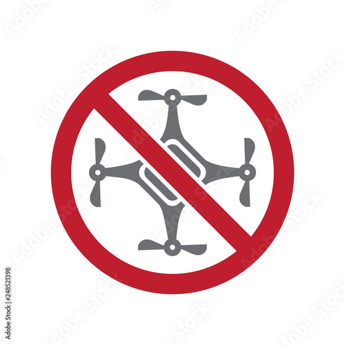 No drones allowed sign on white background for graphic and web design, Modern simple vector sign. Internet concept. Trendy symbol for website design web button or mobile app