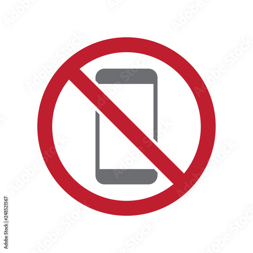 No smartphone allowed sign on white background for graphic and web design, Modern simple vector sign. Internet concept. Trendy symbol for website design web button or mobile app