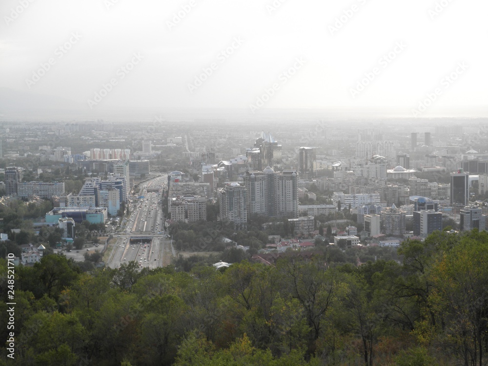 aerial view of the Almaty City