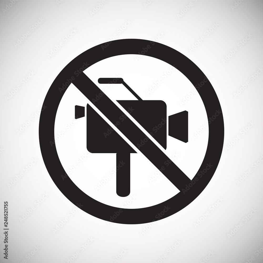 No camera allowed sign on white background for graphic and web design, Modern simple vector sign. Internet concept. Trendy symbol for website design web button or mobile app No camera allowed sign on white background for graphic and web design, Modern simple vector sign. Internet concept. Trendy symbol for website design web button or mobile app