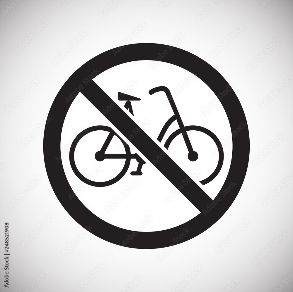 No bicycle allowed sign on white background for graphic and web design, Modern simple vector sign. Internet concept. Trendy symbol for website design web button or mobile app No bicycle allowed sign on white background for graphic and web design, Modern simple vector sign. Internet concept. Trendy symbol for website design web button or mobile app