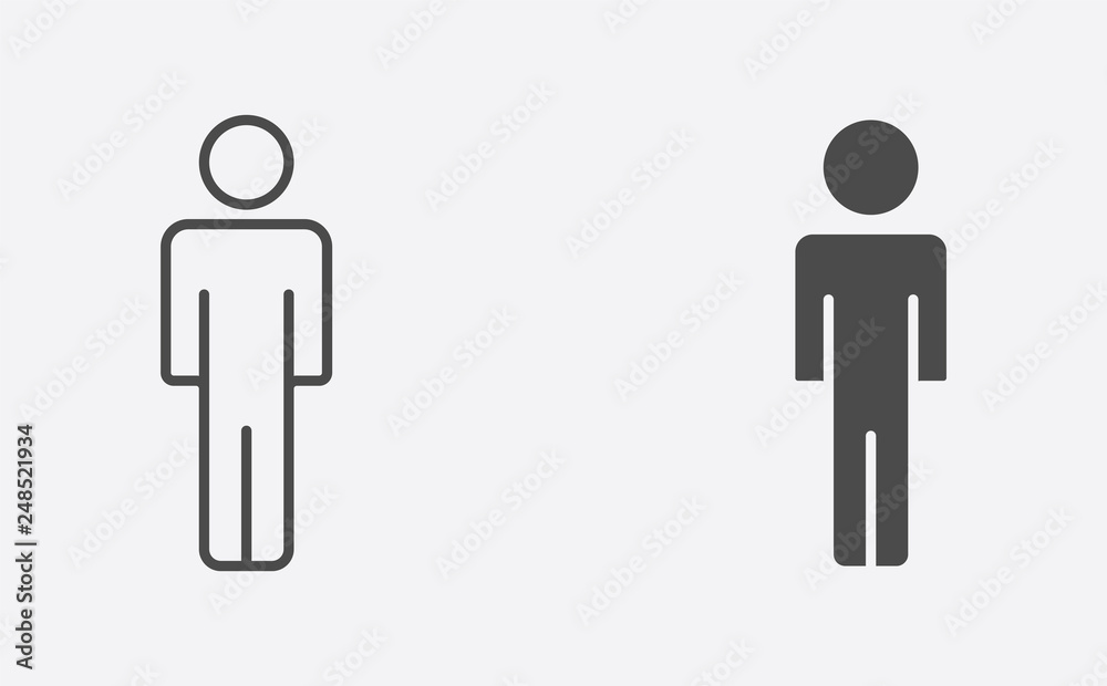Human outline and filled vector icon sign symbol Human outline and filled vector icon sign symbol