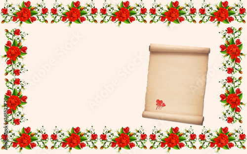 frame with flowers
