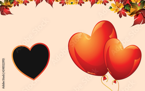 valentines day card with hearts