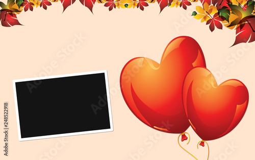 valentines day card with hearts