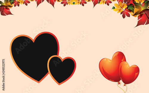 valentines day card with hearts and place for your text