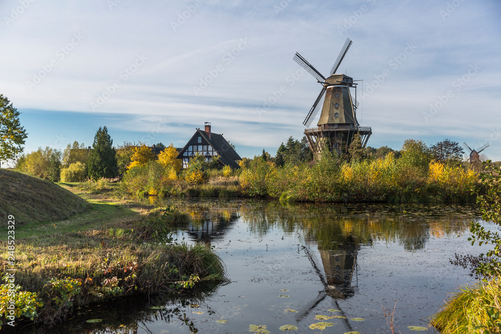Beautiful reflection of Mills in Gifhorn, Germany