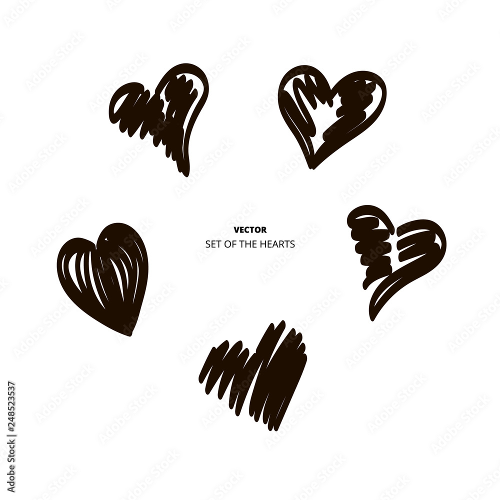 Fototapeta premium Hearts temp black brush