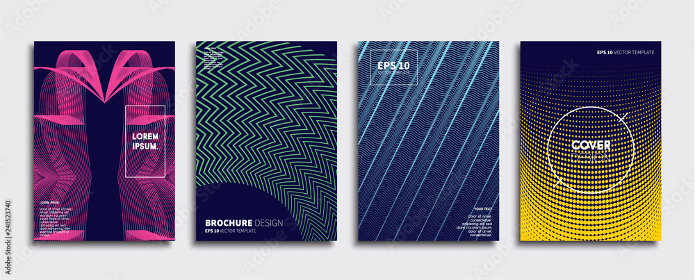 Vector cover designs. Future Poster template. Smartphone modern background set.