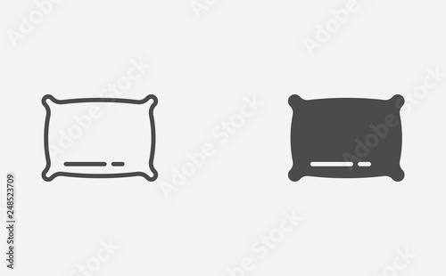 Pillow outline and filled vector icon sign symbol