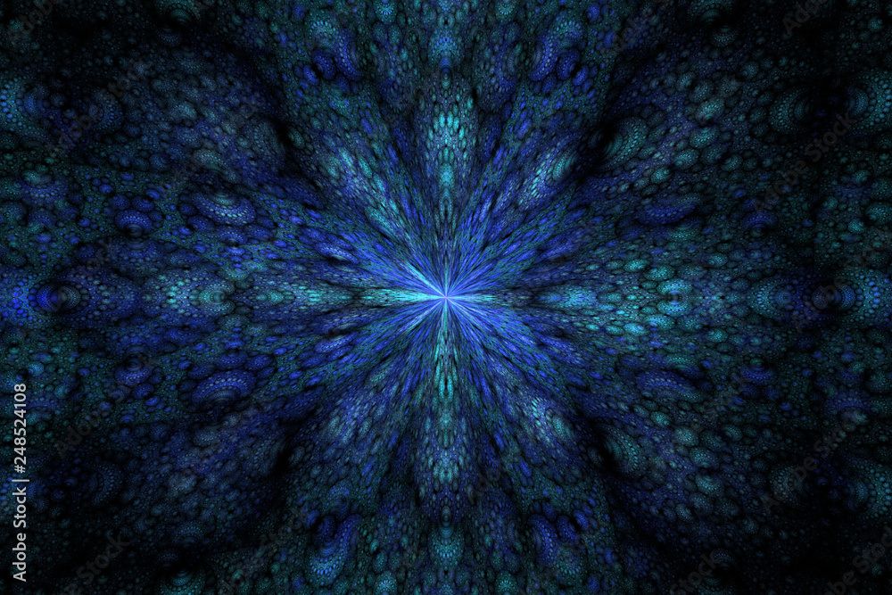 Obraz premium Animated Geometric fractal shape can illustrate daydreaming imagination psychedelic space dreams magic nuclear explosion frequency patterns radiation concepts.