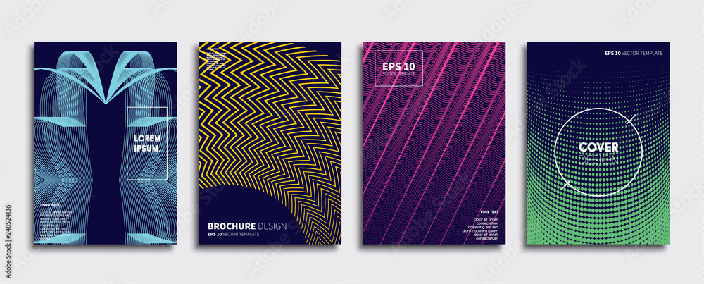 Vector cover designs. Future Poster template. Smartphone modern background set.