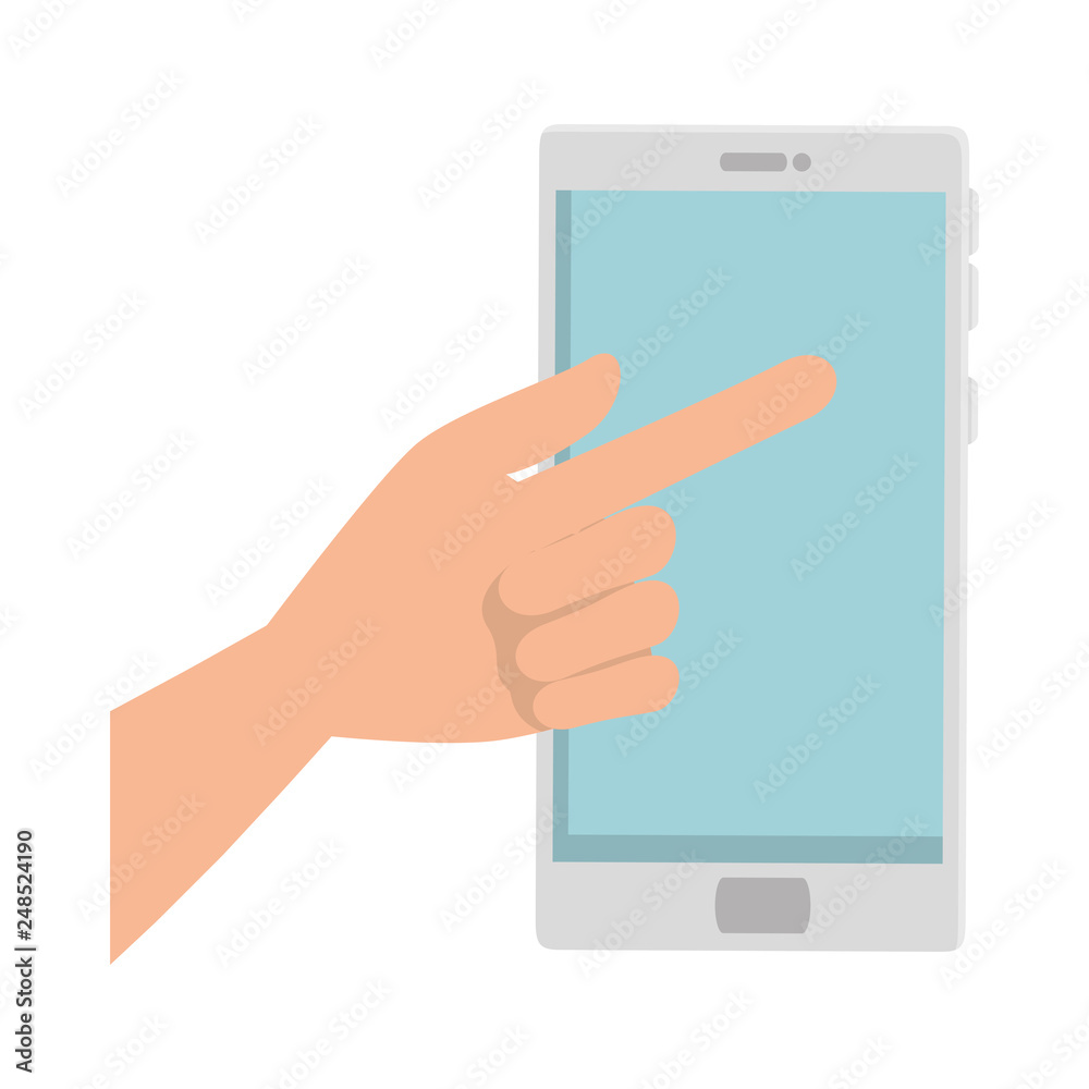 hand with smartphone device hand with smartphone device