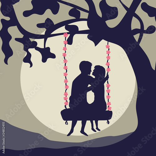 Couple on a swing